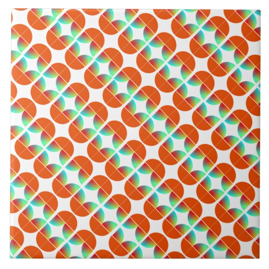 Retro-Stil Mitte des Jahrhunderts Moderne Orange A Fliese (Vorderseite)