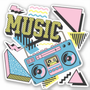 Retro-Stil Musik Boombox-Design Aufkleber