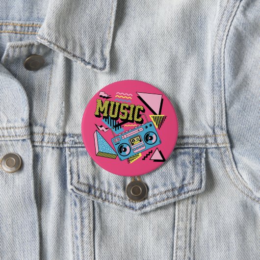 Retro-Stil Musik Boombox-Design Button (Beispiel)