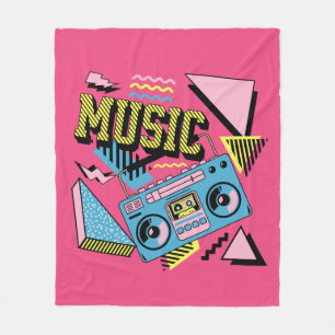 Retro-Stil Musik Boombox-Design Fleecedecke
