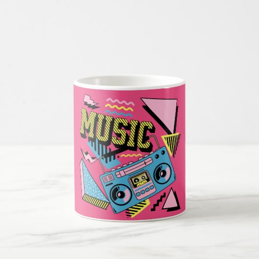 Retro-Stil Musik Boombox-Design Kaffeetasse (Mittel)