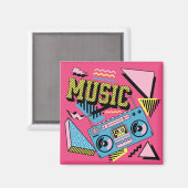 Retro-Stil Musik Boombox-Design Magnet (Vorderseite/Rückseite)