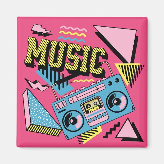 Retro-Stil Musik Boombox-Design Magnet (Vorne)