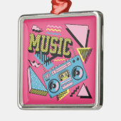 Retro-Stil Musik Boombox-Design Ornament Aus Metall (Links)
