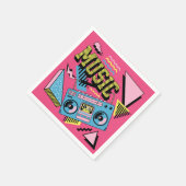 Retro-Stil Musik Boombox-Design Serviette (Ecke)
