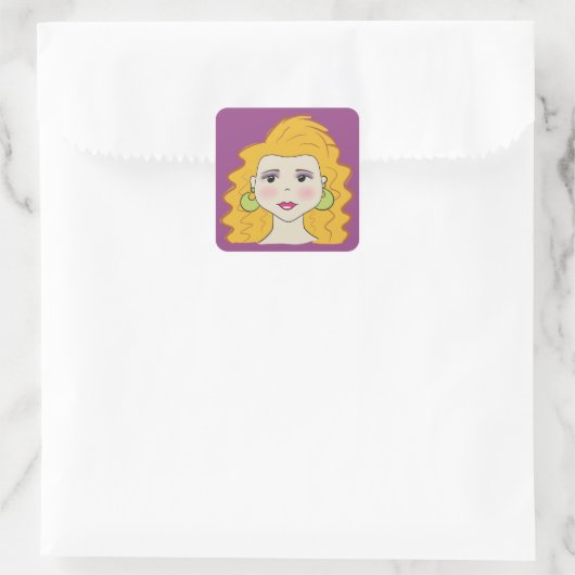 Retro-Stil Quadratischer Aufkleber (Tasche)