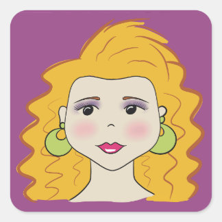 Retro-Stil Quadratischer Aufkleber