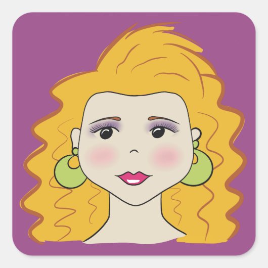 Retro-Stil Quadratischer Aufkleber (Vorderseite)