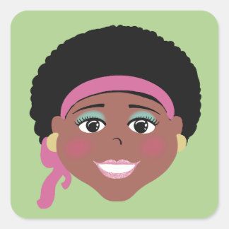 Retro-Stil Quadratischer Aufkleber