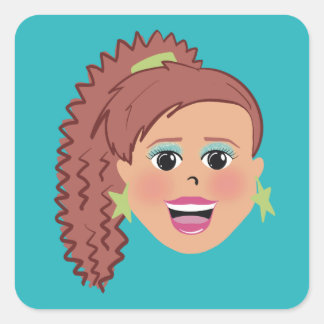 Retro-Stil Quadratischer Aufkleber