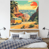 Retro-Stil Reisen ummantelt Canvas Nationalpark Leinwanddruck (Insitu (Schlafzimmer))