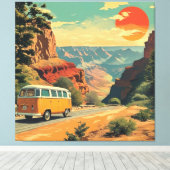 Retro-Stil Reisen ummantelt Canvas Nationalpark Leinwanddruck (Insitu (Holzboden))