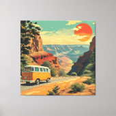 Retro-Stil Reisen ummantelt Canvas Nationalpark Leinwanddruck (Vorderseite)