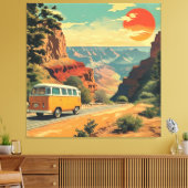 Retro-Stil Reisen ummantelt Canvas Nationalpark Leinwanddruck (Insitu (Wohnzimmer))