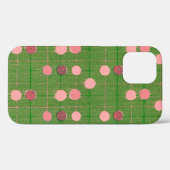 Retro-Stil-Rosa-Punkte-Kariert-Handyhülle Case-Mate iPhone Hülle (Rückseite (Horizontal))