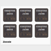 Retro-Stil Save-The-Date Quadratischer Aufkleber (Blatt)