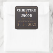 Retro-Stil Save-The-Date Quadratischer Aufkleber (Tasche)