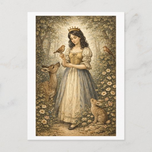Retro-Stil Schneewittchen Postkarte (Vorderseite)