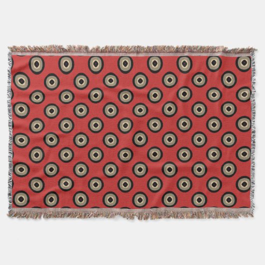 Retro-Stil - Schwarz-Rot-Muster Decke (Vorderseite)