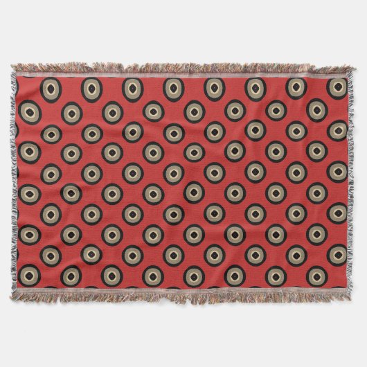 Retro-Stil - Schwarz-rotes Muster Decke (Vorderseite)