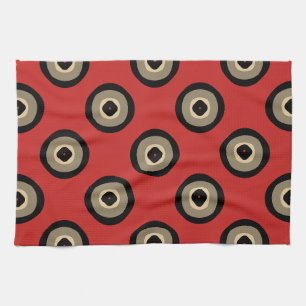 Retro-Stil - Schwarz-rotes Muster Geschirrtuch