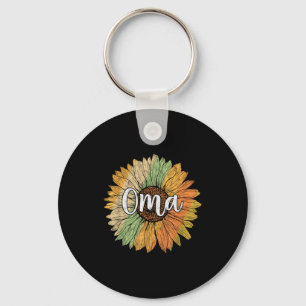 Retro-Stil Sommer Sonnenblume Grafik für Oma Schlüsselanhänger