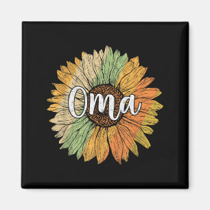 Retro-Stil-Sommer-Sonnenblumen-Grafik für Oma Magnet