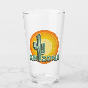 Retro-Stil Sonnenuntergang mit Arizona Textdesign Glas
