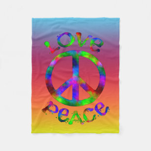 Retro-Stil Tie-Dye Frieden und Liebe Fleecedecke