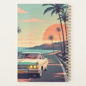 Retro-Stil Vintage Auto auf Strandpromenade Planer (Rückseite)