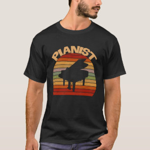 Retro-Stil Vintage-Piano-Tastatur Musikinstrument T-Shirt