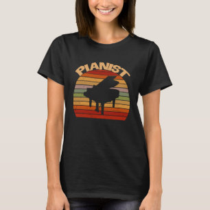 Retro-Stil Vintage-Piano-Tastatur Musikinstrument T-Shirt