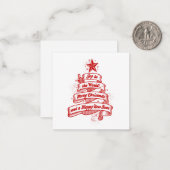 Retro Stil Weihnachtsfeiertag Joy Red White Custom Mitteilungskarte (Vorderseite/Rückseite Beispiel)