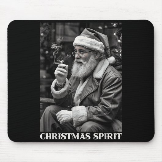Retro-Stil Weihnachtsmann raucht Zigarette Weihnac Mousepad (Vorne)