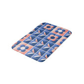 Retro stilisierte Blume: Mosaikmuster. Badematte (Schrägansicht)