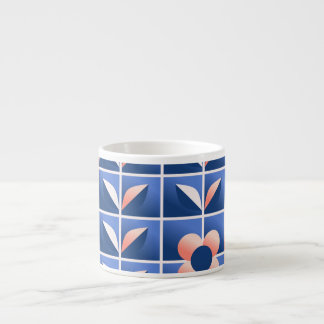 Retro stilisierte Blume: Mosaikmuster. Espressotasse
