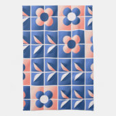 Retro stilisierte Blume: Mosaikmuster. Geschirrtuch (Vertikal)