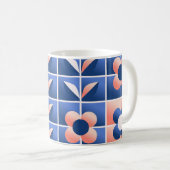 Retro stilisierte Blume: Mosaikmuster. Kaffeetasse (VorderseiteRechts)