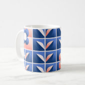 Retro stilisierte Blume: Mosaikmuster. Kaffeetasse (Vorderseite Links)