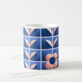 Retro stilisierte Blume: Mosaikmuster. Kaffeetasse (Mittel)