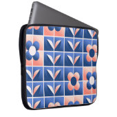 Retro stilisierte Blume: Mosaikmuster. Laptopschutzhülle (Vorne Rechts)