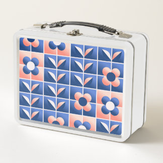 Retro stilisierte Blume: Mosaikmuster. Metall Brotdose