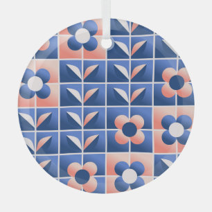 Retro stilisierte Blume: Mosaikmuster. Ornament Aus Glas