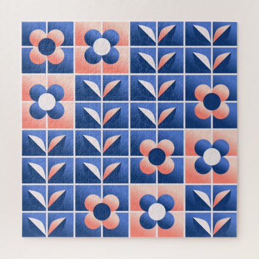 Retro stilisierte Blume: Mosaikmuster. Puzzle (Vertikal)