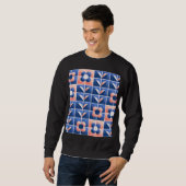 Retro stilisierte Blume: Mosaikmuster. Sweatshirt (Vorne ganz)