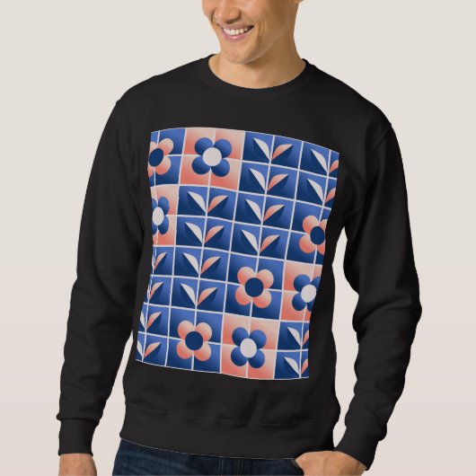 Retro stilisierte Blume: Mosaikmuster. Sweatshirt (Vorderseite)