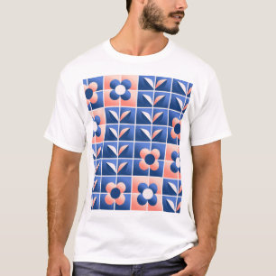 Retro stilisierte Blume: Mosaikmuster. T-Shirt