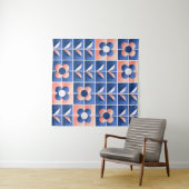 Retro stilisierte Blume: Mosaikmuster. Wandteppich (Beispiel (Horizontal))