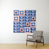 Retro stilisierte Blume: Mosaikmuster. Wandteppich (Beispiel)