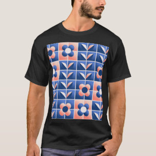 Retro-stilisierte Blumen: Mosaikmuster. T-Shirt